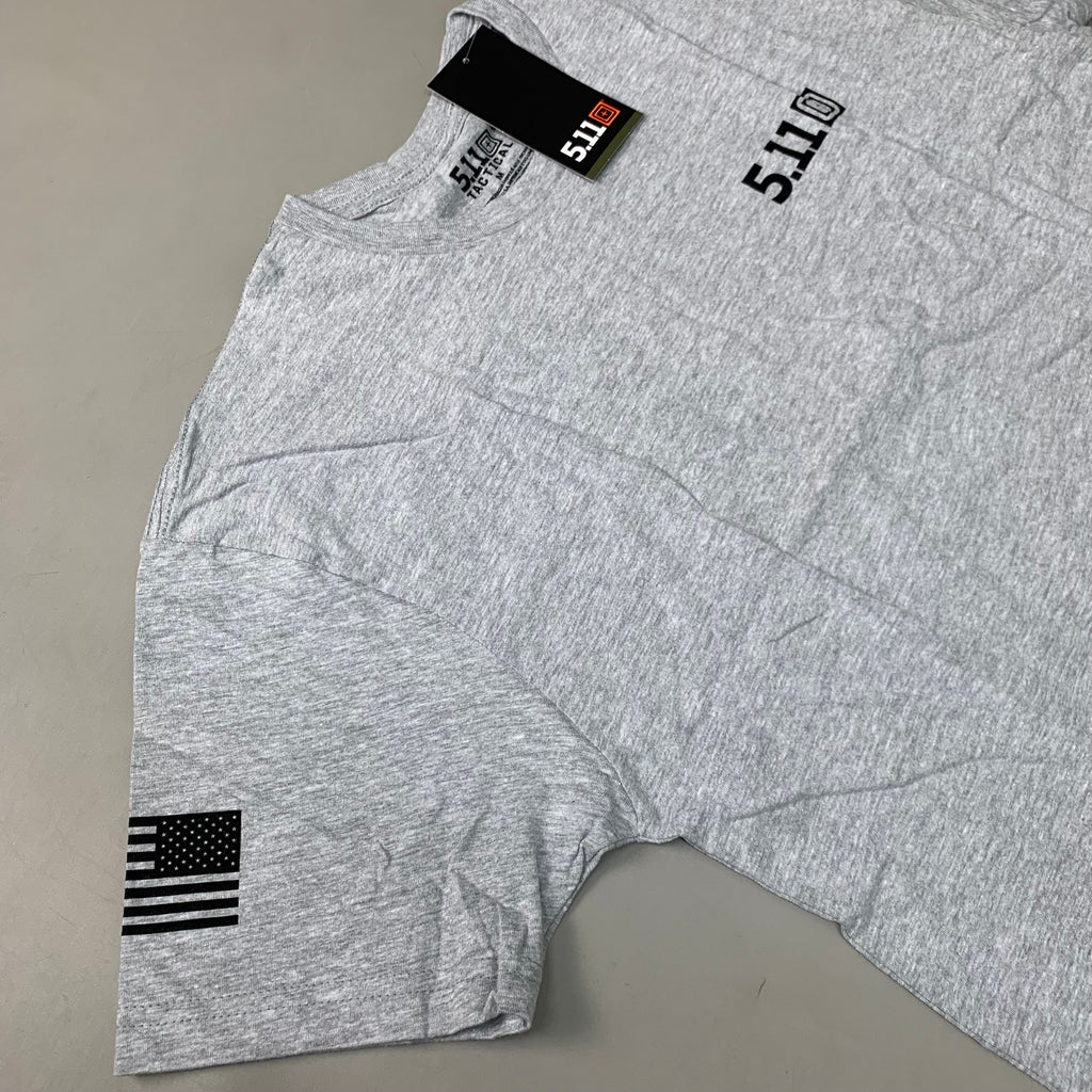 5.11 TACTICAL All Bark All Bite T-Shirt Cotton Polyester 016 Heather Grey Sz M #76330
