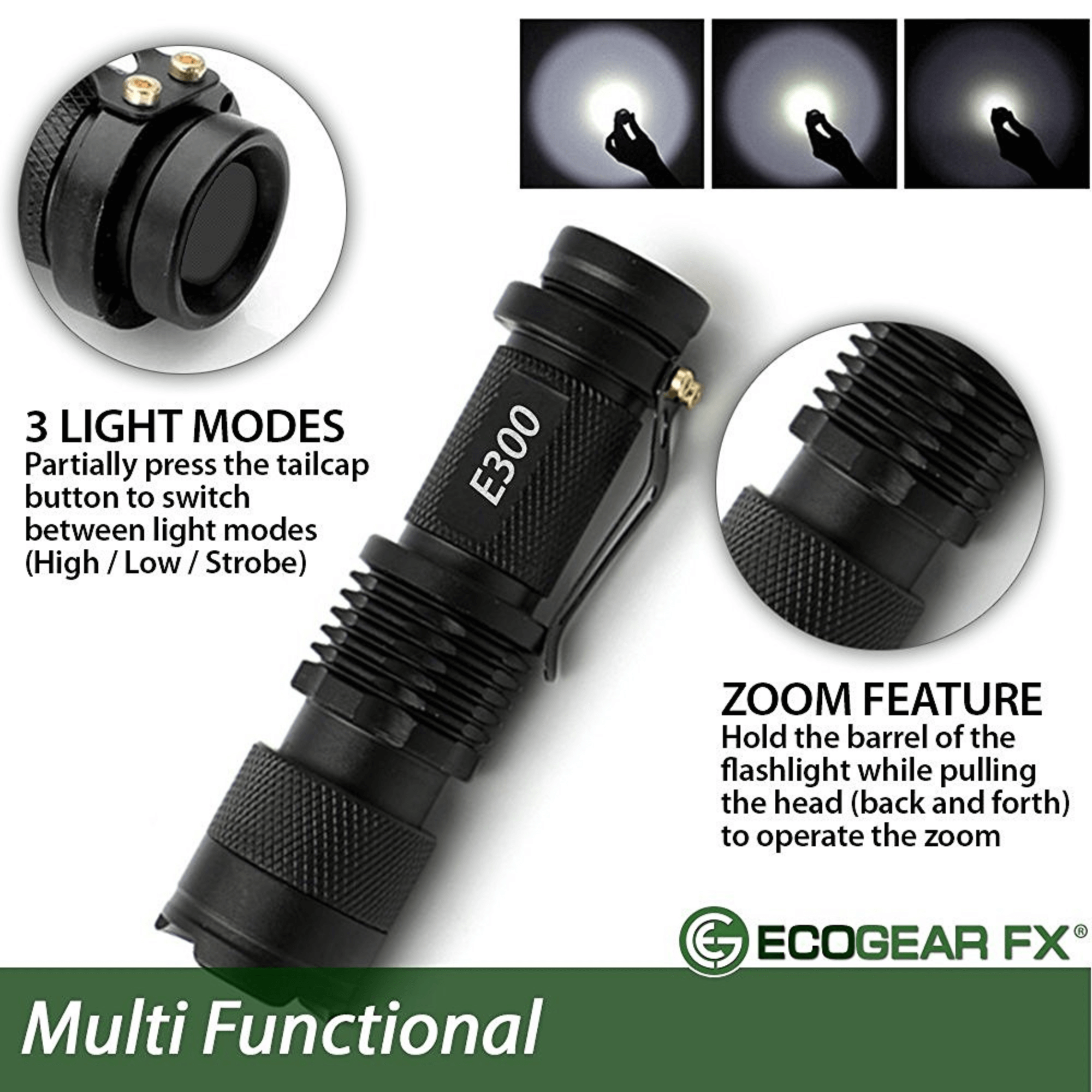 EcoGear FX E300 EDC Tactical Flashlight
